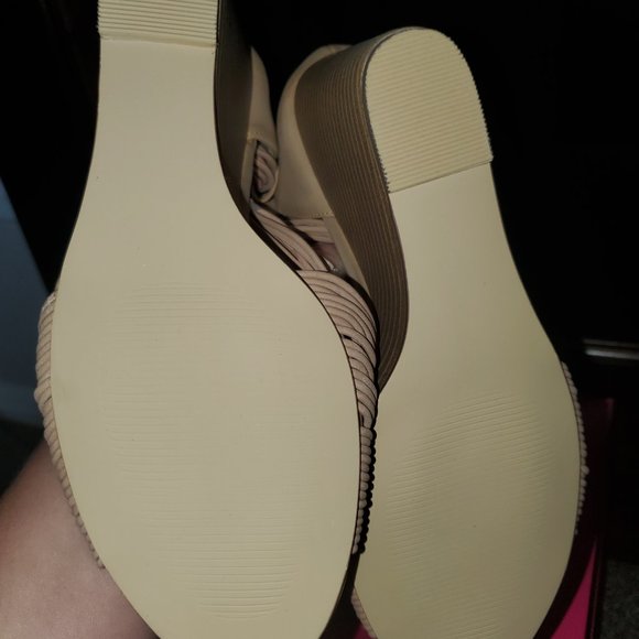 2/$35 Blush Strappy Knot Wedges, 10 "Arnetta" - Picture 4 of 6